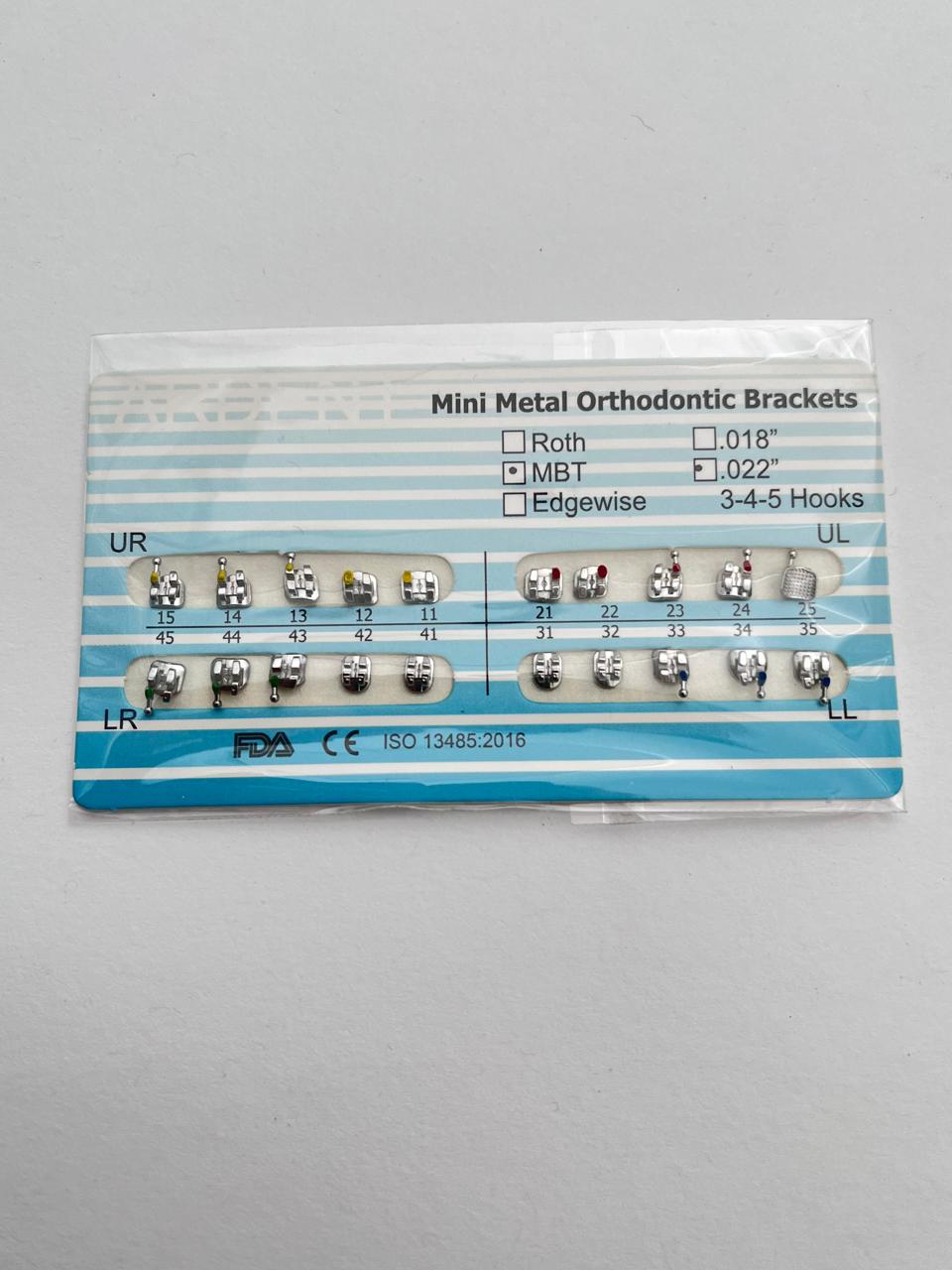 Brackets MBT slot .022 marca Ardent con gancho en 3, 4 y 5