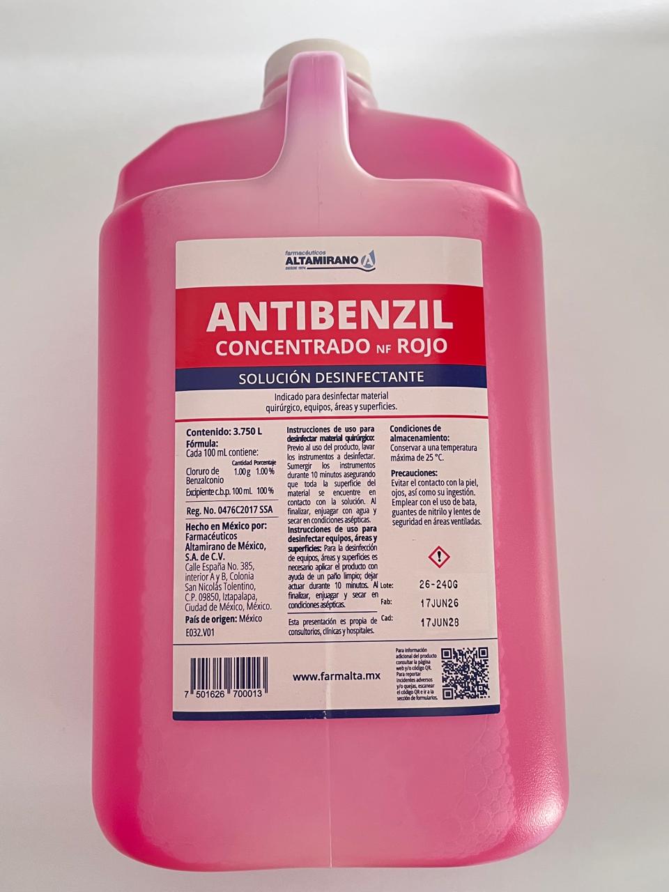 Antibenzil galón rojo 3.75 litros