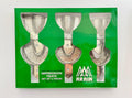 Juego de cucharillas perforada DENTADO con 6 piezas arain tipo Rim lock