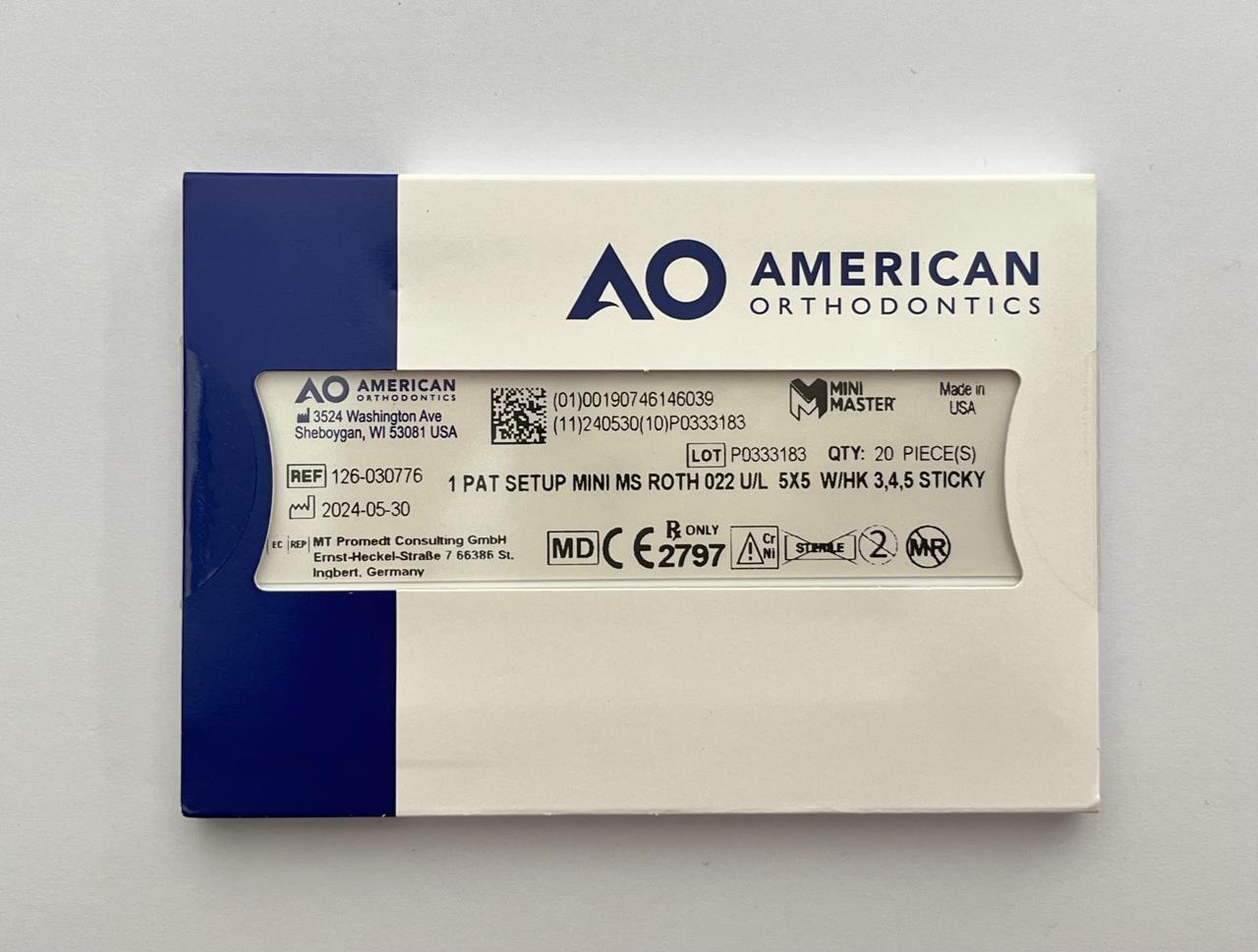 Brackets mini roth american orthodontics slot .022