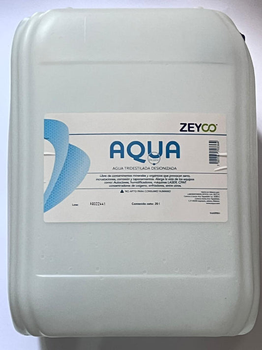 Aqua agua tridestilada tamaño 20 litros