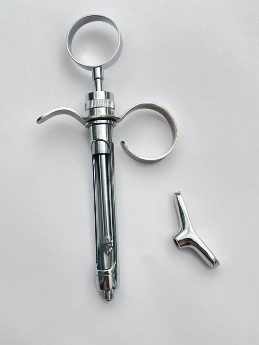 Jeringa para anestesiar tipo bayer con anillo y muleta 6B 210