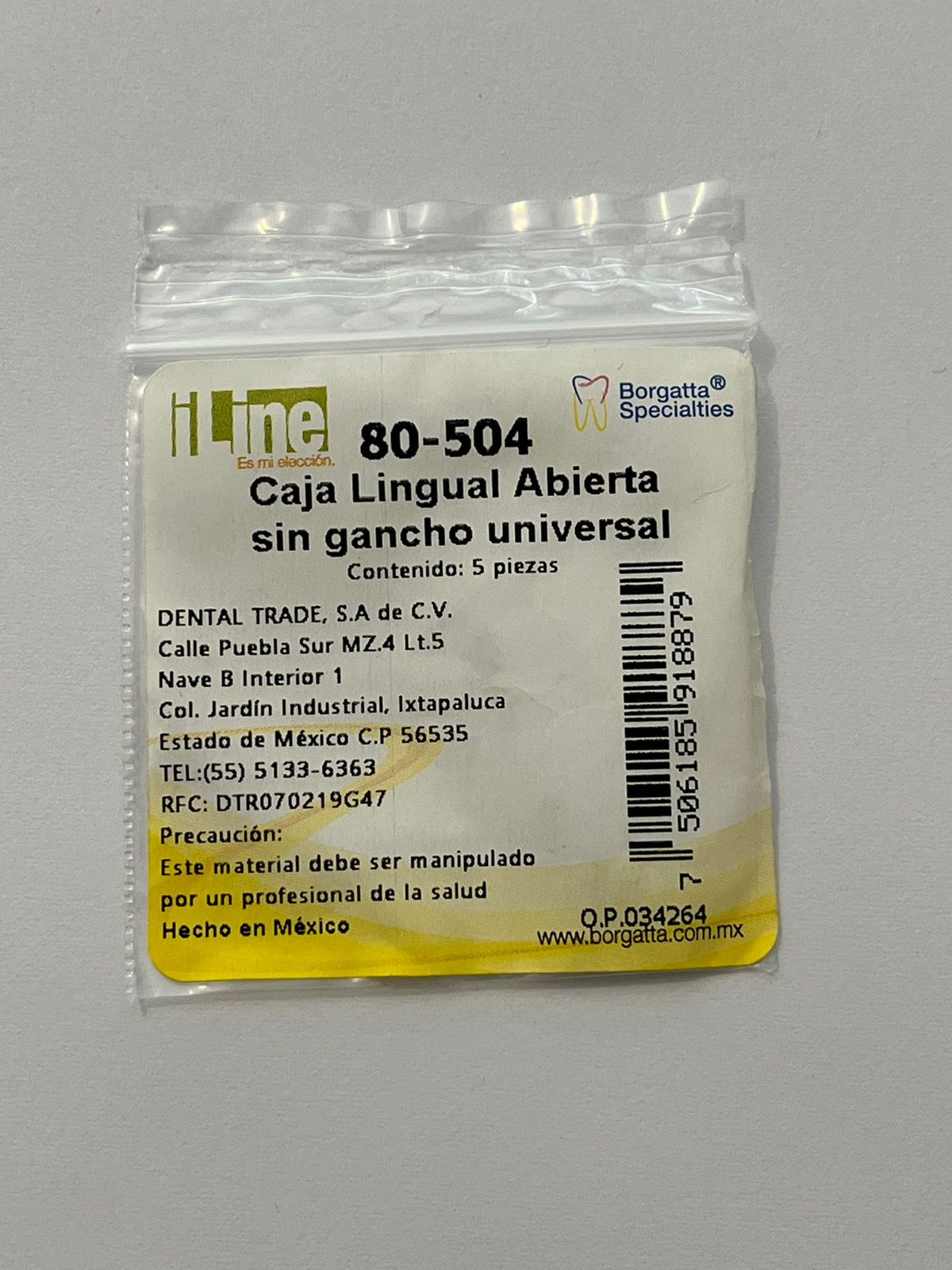 Caja lingual abierta sin gancho universal con 5 piezas 80-504 iline