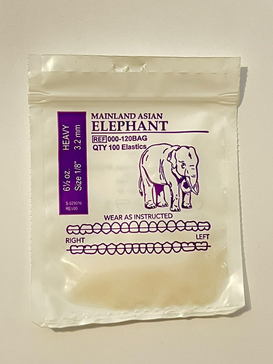 Elásticos american orthodontics por sobre Elefante 6 1/2 onzas 1/8