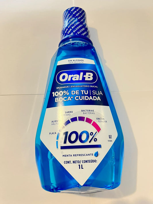 Enjuague 100% boca cuidada 1 litro oral-b