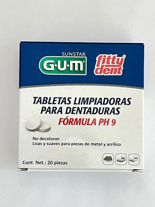 Fitty dent tabletas limpiadoras para dentaduras para metal y acrílico con 20 tabletas