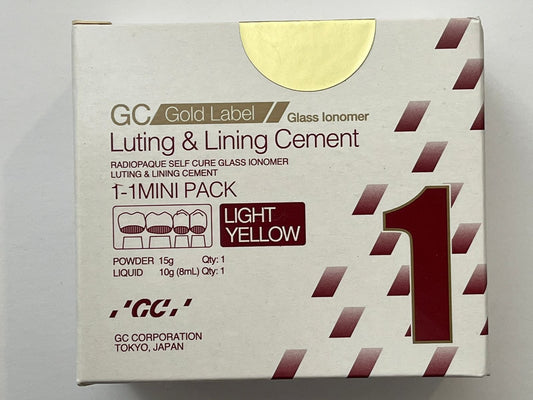 Ionómero de vidrio gc gold label fuji1 cementado minipack