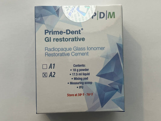 Ionómero de vidrio GI restaurativo 18g / 17.5ml. prime dent
