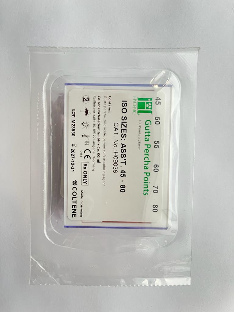 Puntas de Gutta percha Hygienic -gutapercha- serie 45-80