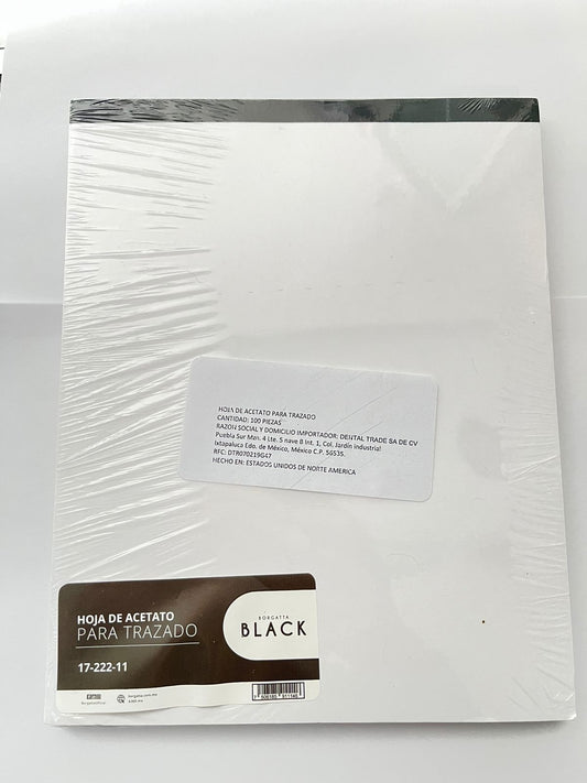 Block de papel de acetato para trazado cefalométrico 8"x10" con 100 hojas marca Black 17-222-11
