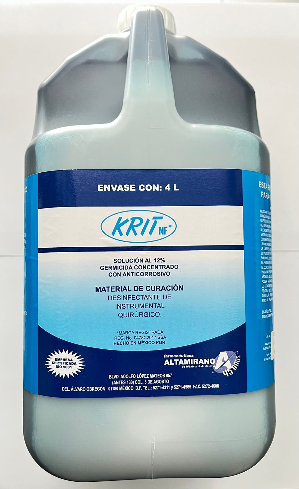 Krit desinfectante Cloruro de benzalconio al 12%