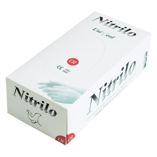 Caja guantes Nitrilo con 100 piezas Uniseal color blanco tamaño grande