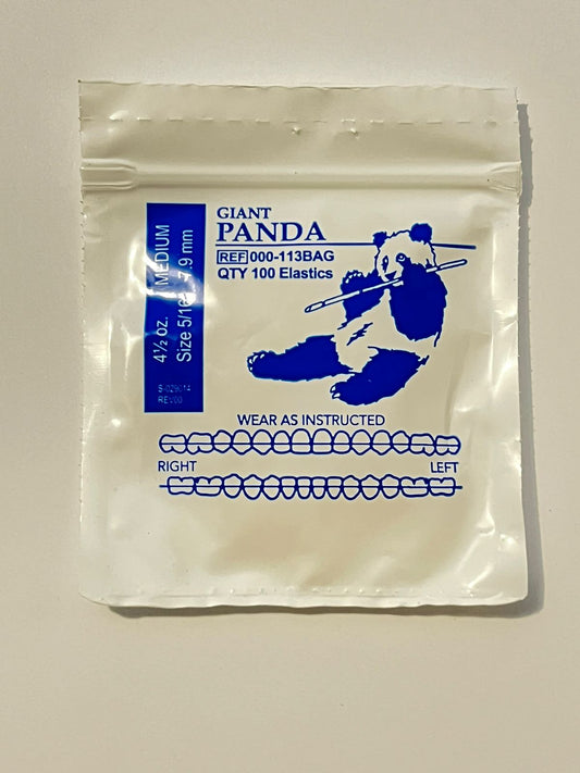 Elásticos american orthodontics por sobre Panda gigante 4 1/2 onzas 5/16