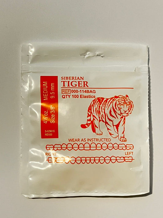 Elásticos american orthodontics por sobre Tigre 4 1/2 onzas 3/8