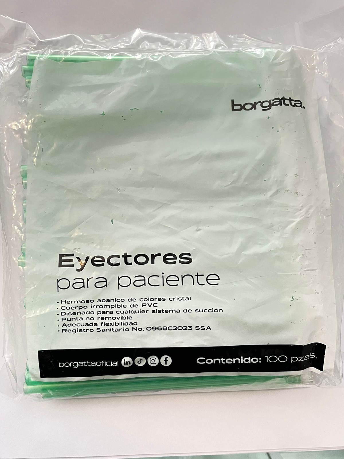 Eyector borgatta con 100 piezas punta transparente