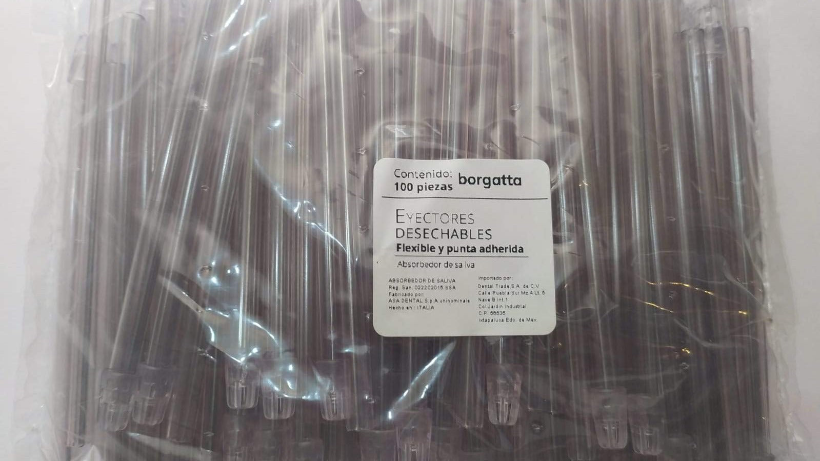 Eyectores borgatta transparente bolsa con 100 Piezas