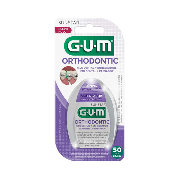 Hilo dental ortodóntico + enhebrador GUM