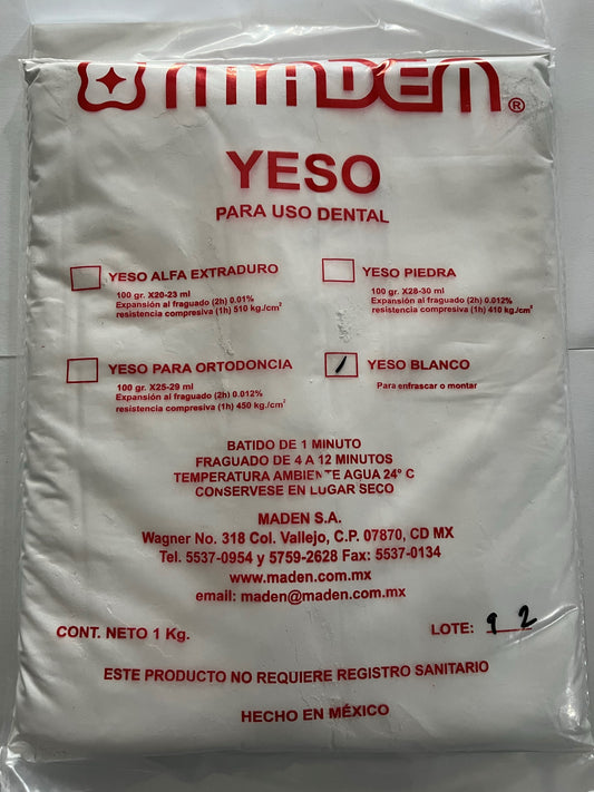 Yeso blanco maden (paris) bolsa 1 kg