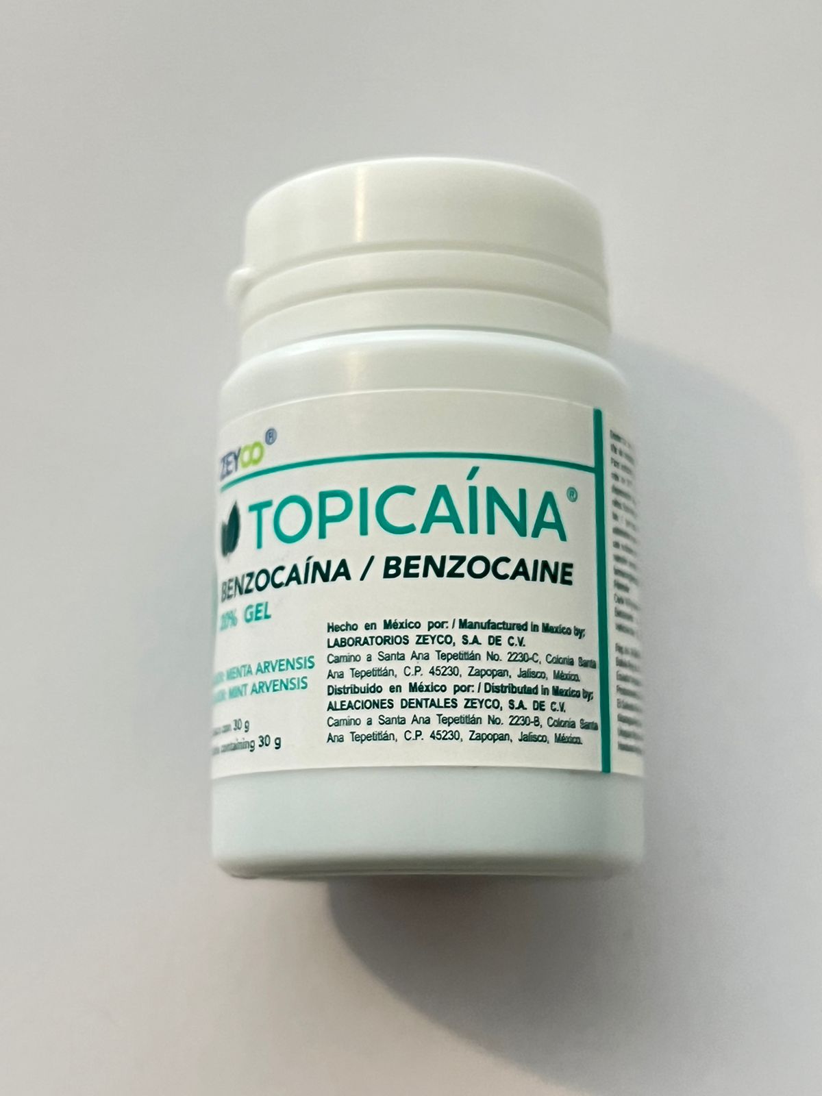 Anestesia tópica zeyco sabor menta