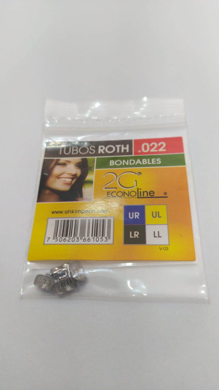 Paquete de tubos ahkimpech bondables con malla econoline con 4 piezas para primeros molares .022